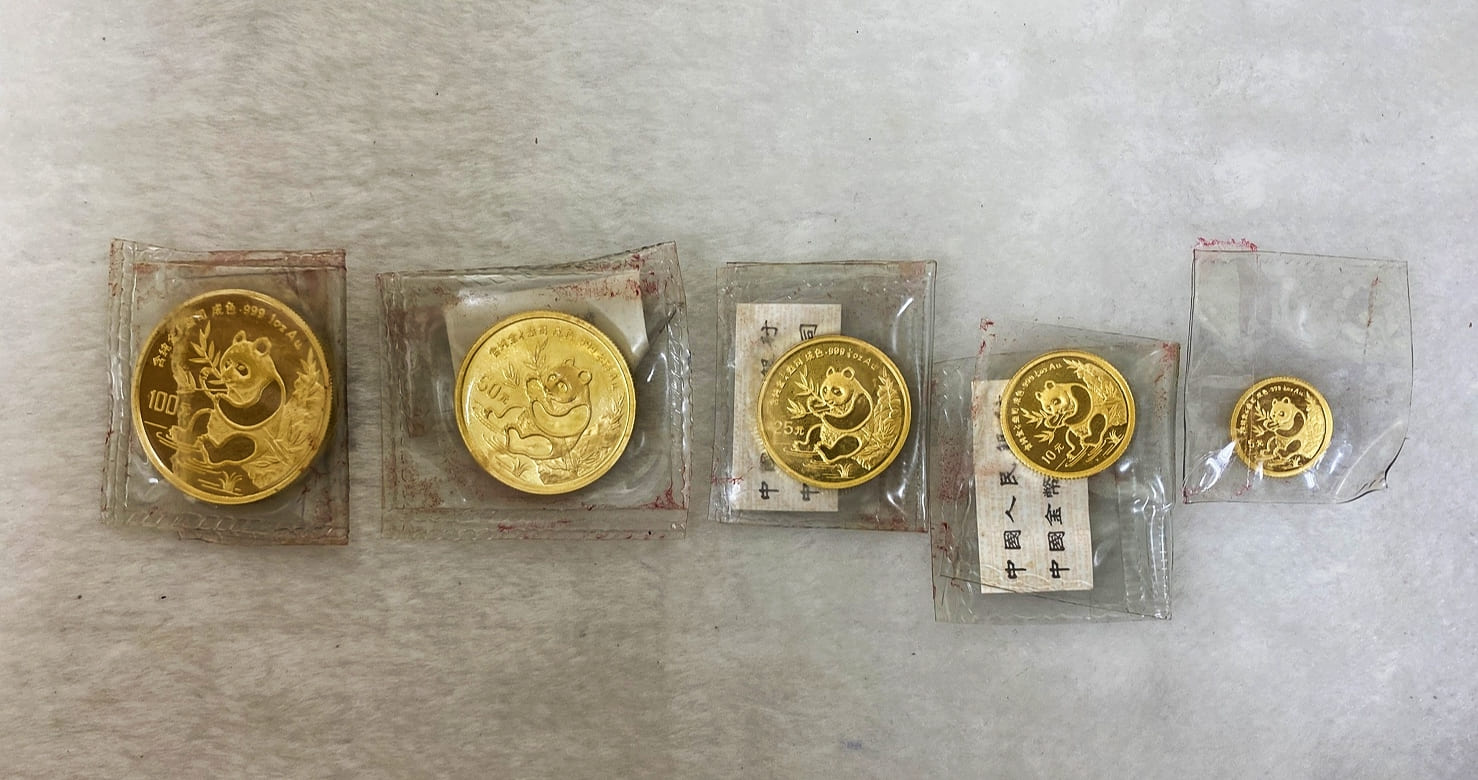 1991中國熊貓套幣五枚(金1.1/2.1/4.1/10.1/20oz) - Shiny黃金白銀交易所